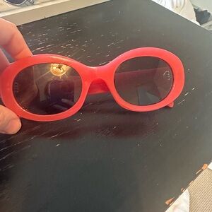 Celine dark pink acetate triomphe sunglasses with case